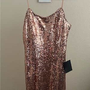 Lulu's Gold Sequin Slip Dress for Cocktail Nights